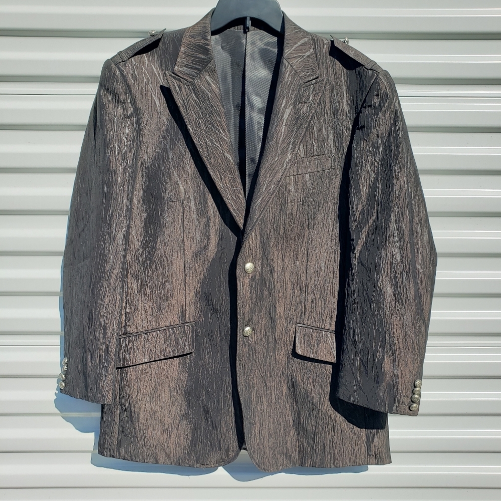 Lanzino amazing bronze textured sport coat blazer